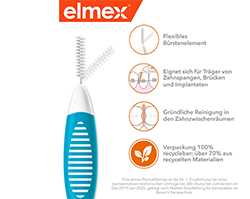 ELMEX Scovolini interdentali ISO misura 3 0,6 mm blu, 8 pz
