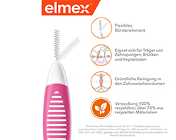 ELMEX Scovolini interdentali ISO misura 0 0,4 mm rosa, 8 pz