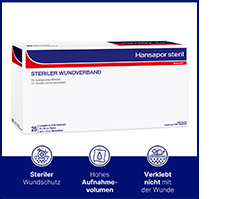 HANSAPOR medicazione sterile per ferite 10x20 cm, 25 pz