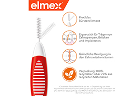 ELMEX Scovolini interdentali ISO misura 2 0,5 mm rosso, 8 pz