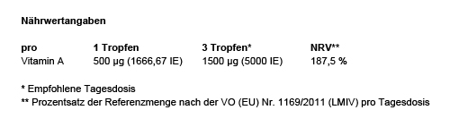 VITAMIN A 500 µg gocce vegane ad alto dosaggio, 50 ml