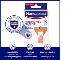 HANSAPLAST Strisce di cerotto elastico per polpastrelli, 10 pz