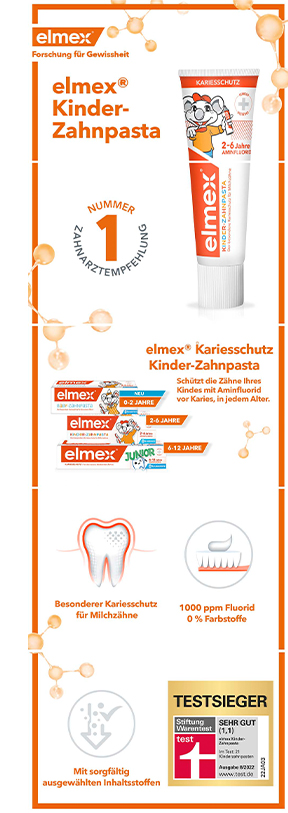 ELMEX Confezione di dentifricio per bambini pieghevole, 50 ml