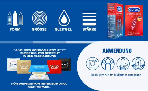 DUREX preservativi naturals con lubrificante a base d'acqua, 10 pezzi