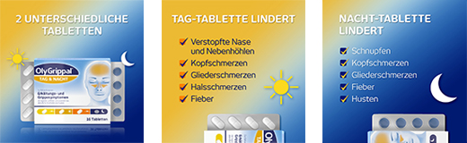 OLYGRIPPAL Giorno & Notte 500 mg/60 mg compresse, 16 pz