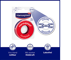 HANSAPLAST Gesso di fissaggio classico 1,25 cm x 5 m, 1 pz