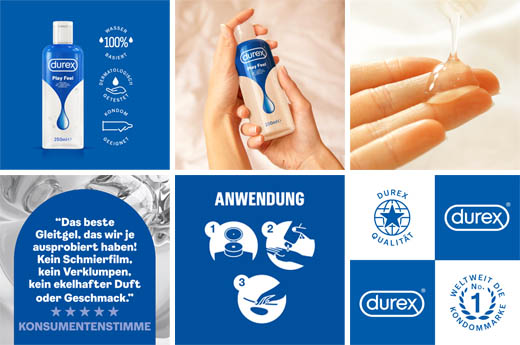 DUREX play Feel lubrificante a base d'acqua, 250 ml