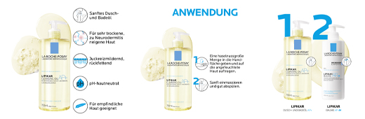 ROCHE-POSAY Olio per doccia e bagno Lipikar AP+, 750 ml