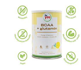 FOR YOU BCAA+glutammina Energy & Recovery Lemon, 480 g