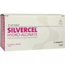 SILVERCEL Tamponamento idroalginato 2,5x30,5 cm, 5 pz