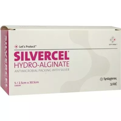 SILVERCEL Tamponamento idroalginato 2,5x30,5 cm, 5 pz SILVERCEL Tamponamento idroalginato 2,5x30,5 cm, 5 pz