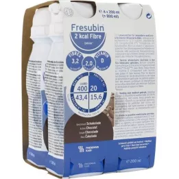FRESUBIN Fibra 2 kcal DRINK Borraccia al cioccolato, 4X200 ml