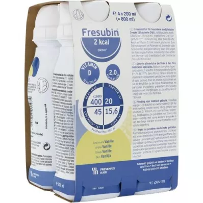 FRESUBIN 2 kcal DRINK Borraccia alla vaniglia, 4X200 ml FRESUBIN 2 kcal DRINK Borraccia alla vaniglia, 4X200 ml