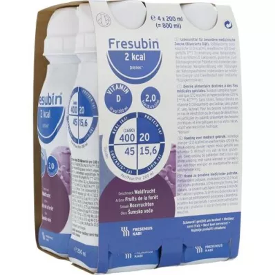 FRESUBIN 2 kcal DRINK Borraccia ai frutti di bosco, 4X200 ml