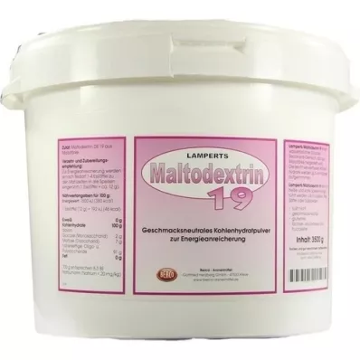 MALTODEXTRIN 19 Lamperts in polvere, 3500 g MALTODEXTRIN 19 Lamperts in polvere, 3500 g