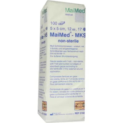 SCHLITZKOMPRESSEN 5x5 cm non sterile 12 volte, 100 pz