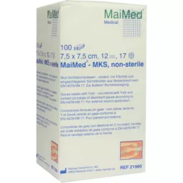 SCHLITZKOMPRESSEN 7,5x7,5 cm non sterile 12 volte, 100 pz