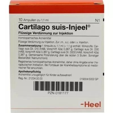 CARTILAGO fiale suis Injeel, 10 pz