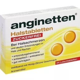 ANGINETTEN Pastiglie per la gola senza zucchero, 24 pz