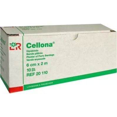 CELLONA Bende in gesso 6 cmx2 m, 10 pezzi CELLONA Bende in gesso 6 cmx2 m, 10 pezzi