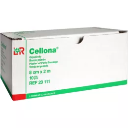 CELLONA Bende in gesso 8 cmx2 m, 10 pezzi