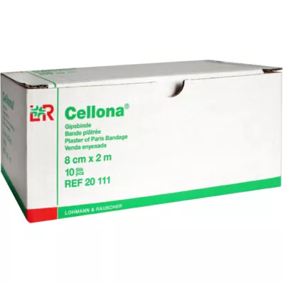 CELLONA Bende in gesso 8 cmx2 m, 10 pezzi