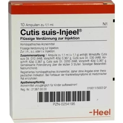 CUTIS fiale suis Injeel, 10 pz CUTIS fiale suis Injeel, 10 pz