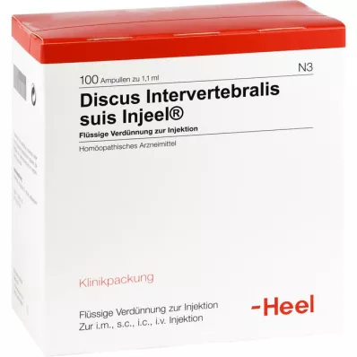 DISCUS INTERVERTEBRALIS fiale suis Injeel, 100 pz DISCUS INTERVERTEBRALIS fiale suis Injeel, 100 pz