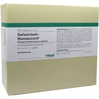 GELSEMIUM HOMACCORD Fiale, 100 pz GELSEMIUM HOMACCORD Fiale, 100 pz