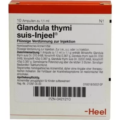 GLANDULA THYMI fiale suis Injeel, 10 pz GLANDULA THYMI fiale suis Injeel, 10 pz