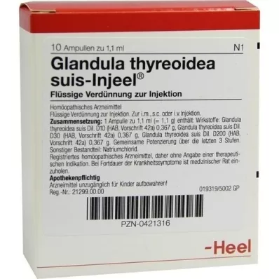 GLANDULA THYREOIDEA fiale suis Injeel, 10 pz