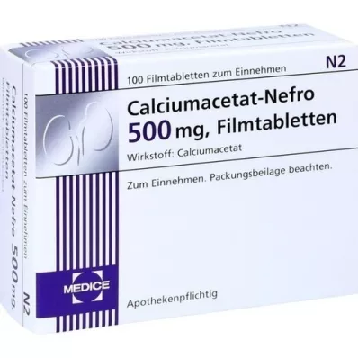 CALCIUMACETAT NEFRO Compresse rivestite con film da 500 mg, 100 pz CALCIUMACETAT NEFRO Compresse rivestite con film da 500 mg, 100 pz