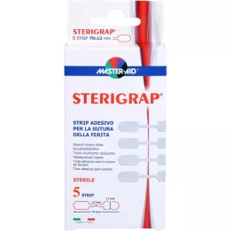 STERIGRAP Strisce di sutura per ferita 13x70 mm a forma di osso, 5 pezzi