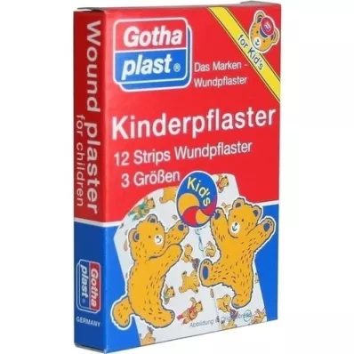 GOTHAPLAST Strisce di cerotto per bambini, 12 pezzi GOTHAPLAST Strisce di cerotto per bambini, 12 pezzi