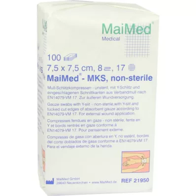 SCHLITZKOMPRESSEN 7,5x7,5 cm non sterile 8 volte, 100 pz SCHLITZKOMPRESSEN 7,5x7,5 cm non sterile 8 volte, 100 pz