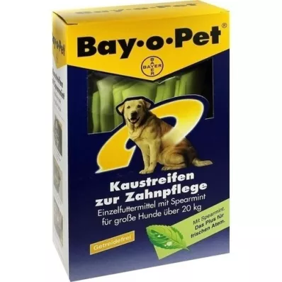 BAY O PET Dentifricio in strisce da masticare alla menta per cani di grossa taglia, 140 g