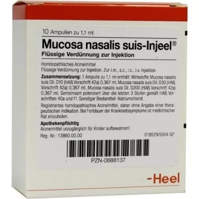 MUCOSA nasalis suis Injeel fiale, 10 pz MUCOSA nasalis suis Injeel fiale, 10 pz