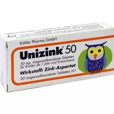 UNIZINK 50 compresse gastroresistenti, 20 pz