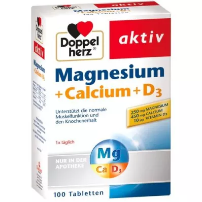 DOPPELHERZ Compresse Magnesio+Calcio+D3, 100 pz