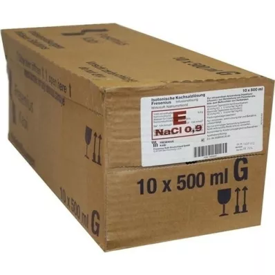 KOCHSALZLÖSUNG Bottiglia in vetro Fresenius allo 0,9%, 10X500 ml KOCHSALZLÖSUNG Bottiglia in vetro Fresenius allo 0,9%, 10X500 ml