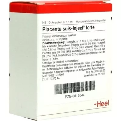 PLACENTA SUIS Fiale Injeel forte, 10 pz PLACENTA SUIS Fiale Injeel forte, 10 pz