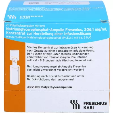 NATRIUMGLYCEROPHOSPHAT Fiala soluzione per infusione concentrata, 20X10 ml NATRIUMGLYCEROPHOSPHAT Fiala soluzione per infusione concentrata, 20X10 ml