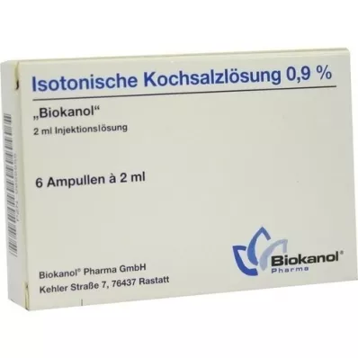 ISOTONISCHE Soluzione salina 0,9% Biokanol fiale, 6X2 ml ISOTONISCHE Soluzione salina 0,9% Biokanol fiale, 6X2 ml