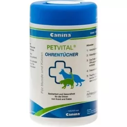 PETVITAL Salviette umidificate per orecchie veterinarie, 120 pezzi