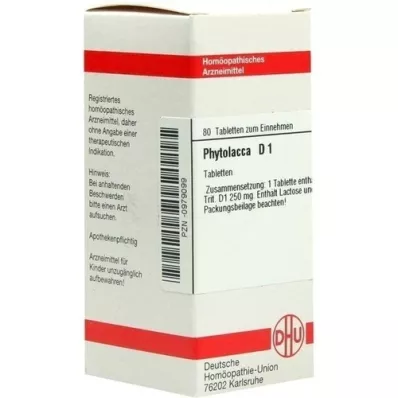 PHYTOLACCA D 1 compresse, 80 pz