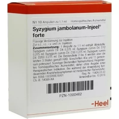 SYZYGIUM JAMBOLANUM INJEEL fiale forte, 10 pz SYZYGIUM JAMBOLANUM INJEEL fiale forte, 10 pz