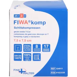 SCHLITZKOMPRESSEN 7,5x7,5 cm sterile 8 volte, 25X2 pz