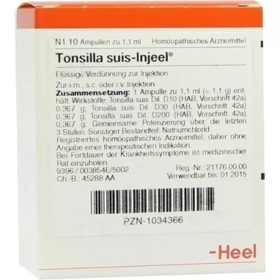 TONSILLA SUIS Fiale Injeel, 10 pz