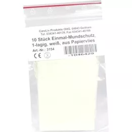 MUNDSCHUTZ PAPIERVLIES con elastico bianco, 10 pz