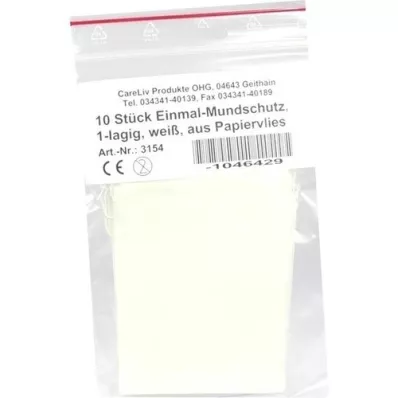MUNDSCHUTZ PAPIERVLIES con elastico bianco, 10 pz